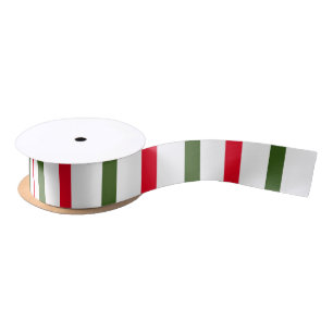 Ruban En Satin Classic Holiday Festive Rouge, Blanc & Vert
