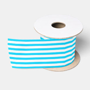 Ruban En Satin Classique bébé bleu et blanc rayé marin prépa