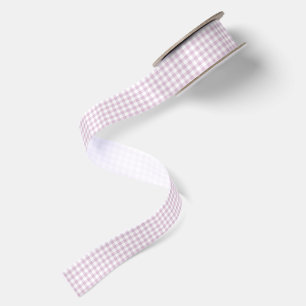 Ruban En Satin Classique Gingham Début d'Automne Lilas Chaud
