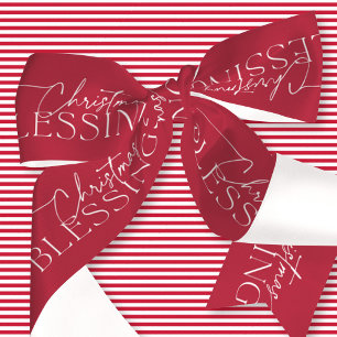 Ruban En Satin Classiques Élégants Vœux de Noël Fêtes