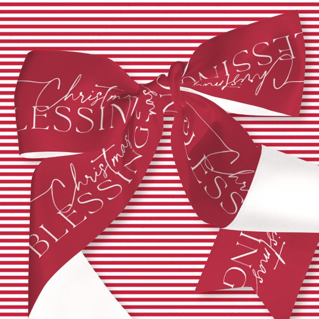 Ruban En Satin Classiques Élégants Vœux de Noël Fêtes (Créateur téléchargé)
