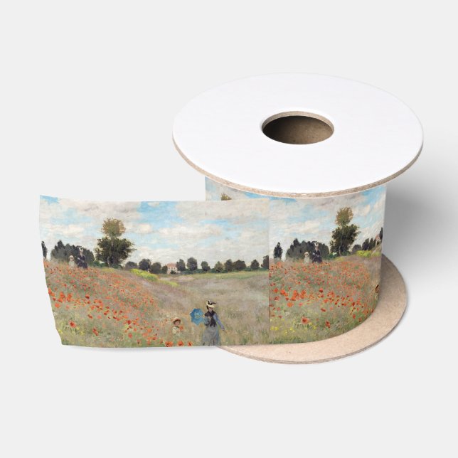 Ruban En Satin Claude Monet - Champ de coquelicots (Bobine)