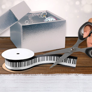 Ruban En Satin Clavier de Piano Musique Thème Clavier Noir Blanc