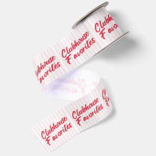 Ruban En Satin Clubhouse Favorites Typographie Rose Et Rouge