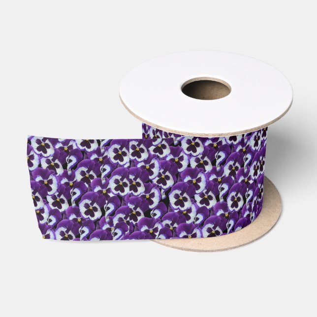 Ruban En Satin Clusters de panneaux blancs violets : Harmonieux g (Bobine)