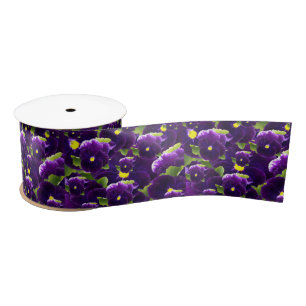 Ruban En Satin Clusters de Pansy Profond Violet : Beauté majestue
