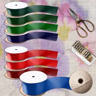 Ruban En Satin Cobalt Bleu Couleur solide minimaliste Élégant