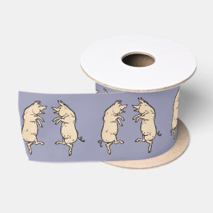 Ruban En Satin Cochons Antiques Dansants : Piggy Jig Fantaisiste 