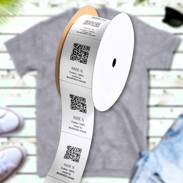 Ruban En Satin Code QR personnalisé Vêtements Vêtements Étiquette (Créateur téléchargé)