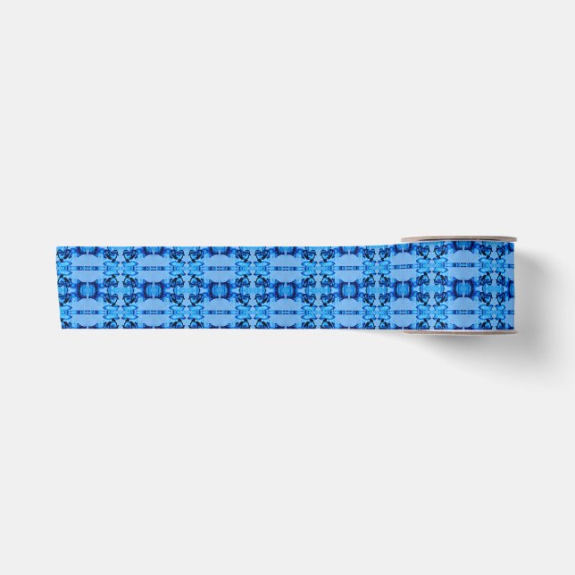 Ruban En Satin Coeur de teint bleu (Devant)