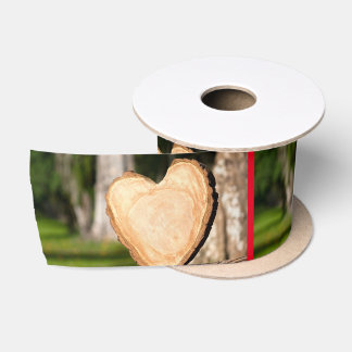 Ruban En Satin coeur en bois