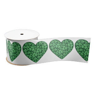 Ruban En Satin coeur Shamrock vert St Patrick's Day