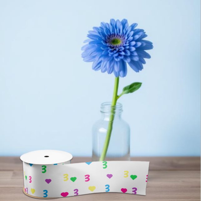 Ruban En Satin Coeurs arc-en-ciel 3e anniversaire (Créateur téléchargé)