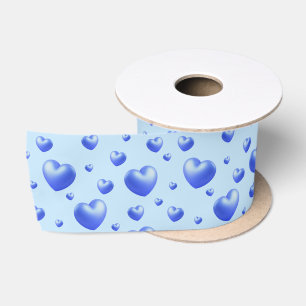 Ruban En Satin Cœurs Bleus Bébé