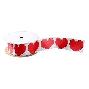 Ruban En Satin Coeurs rouges