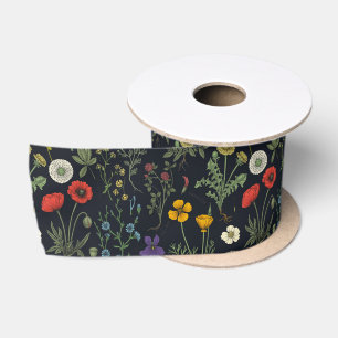 Ruban En Satin Collage de fleurs sauvages