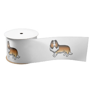 Ruban En Satin Colley Rough Sable Chien de Dessin Animé Mignon