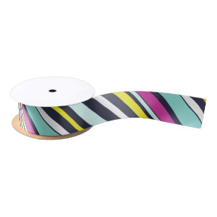 Ruban En Satin Coloré Diagonal Stripes Moderne Fête Décorative