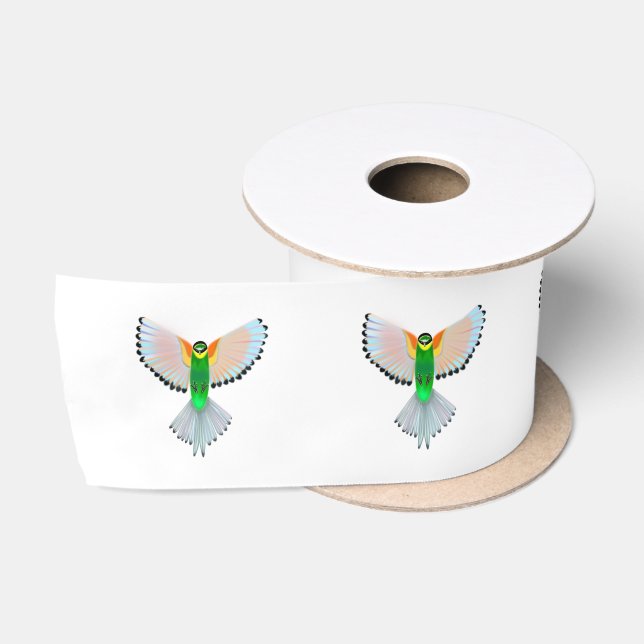 Ruban En Satin Colorful Birds Flying (Bobine)