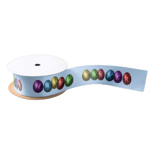 Ruban En Satin Colorful Happy Easter Eggs
