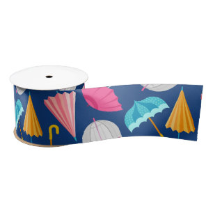 Ruban En Satin Colorful Umbrella Pattern