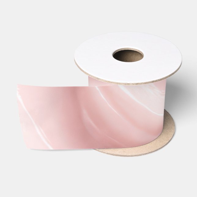 Ruban En Satin Conception Abstraite Crème Rose (Bobine)