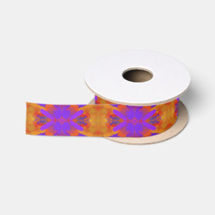 Ruban En Satin Conception d'art graphique abstrait orange violet 