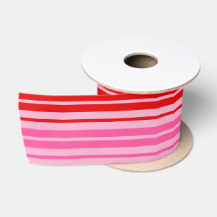 Ruban En Satin Conception de bandes verticales rose gomme à bulle