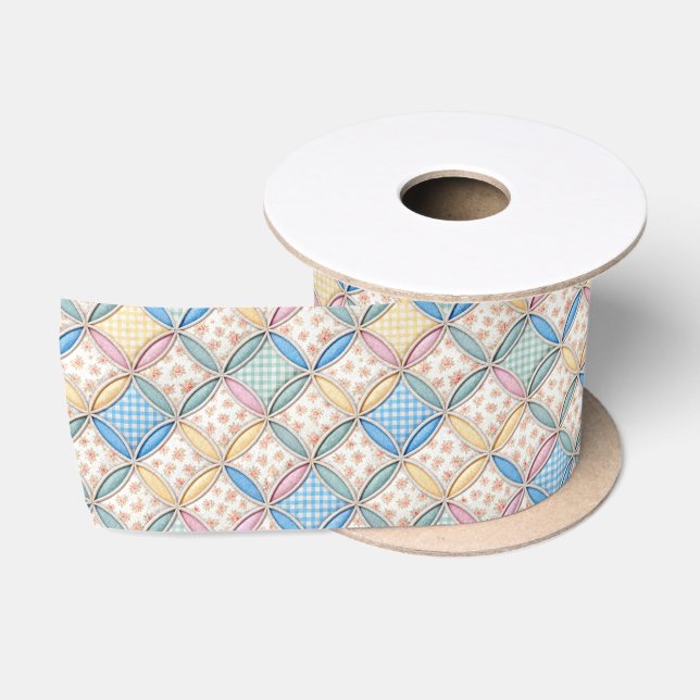 Ruban En Satin Conception de courtepointe à carreaux de gingham e (Bobine)