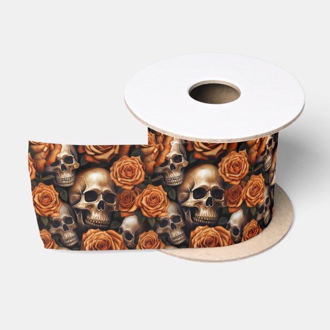 Ruban En Satin Conception de la série A Skull and Roses 9 (Bobine)