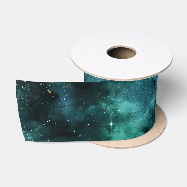Ruban En Satin Conception de la série Galaxie sarcelle 1  (Bobine)