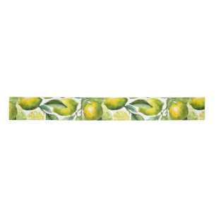 Ruban En Satin Conception de motif aquarelle citrons