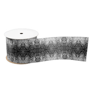 Ruban En Satin Conception de motif de photo en noir et blanc d'éc