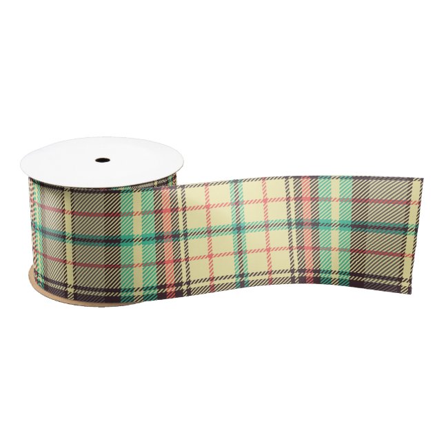 Ruban En Satin Conception de plaid classique (Bobine)