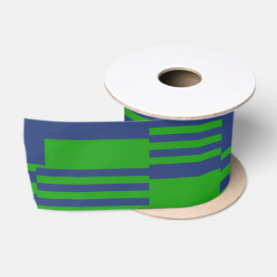 Ruban En Satin Conception de rayures patchwork bleu vert