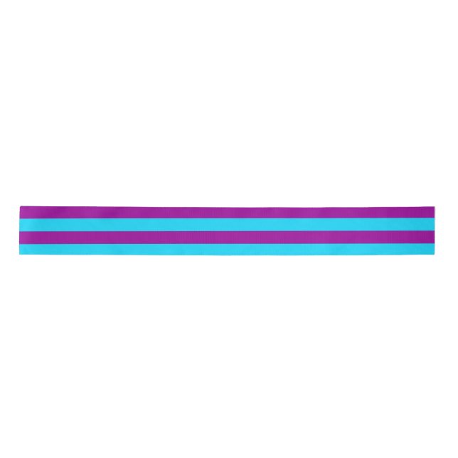 Ruban En Satin Conception de rayures violettes bleues  (Devant)