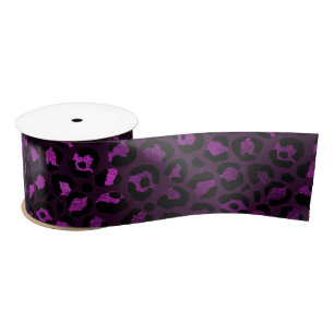 Ruban En Satin Conception de série Leopard violet et or 5