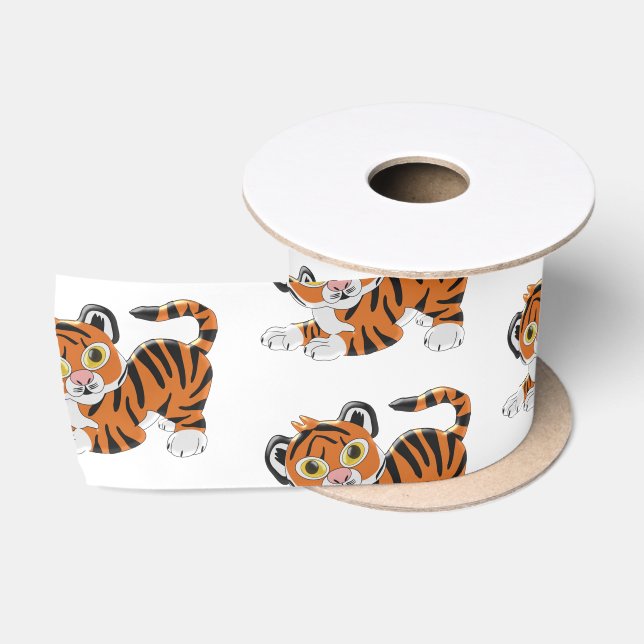 Ruban En Satin Conception de tigre (Bobine)