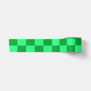Ruban En Satin Conception du vérificateur vert clair et foncé