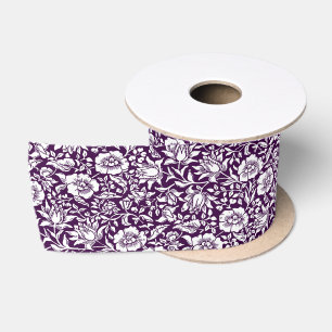 Ruban En Satin Conception florale vintage de mauve de William Mor