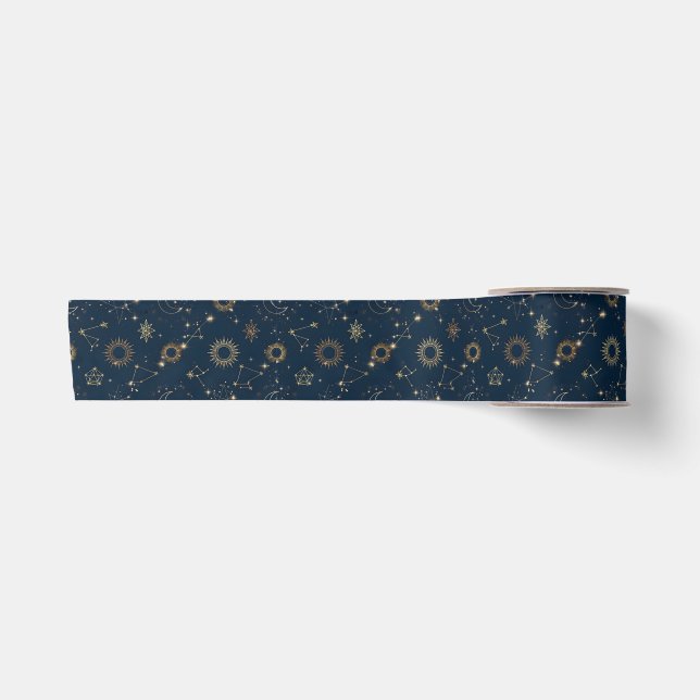 Ruban En Satin Constellations de Nuit (Devant)