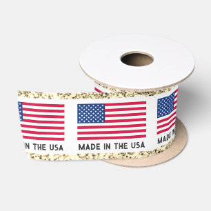 Ruban En Satin Cool Drapeau Américain Fabriqué Aux Etats-Unis Éti
