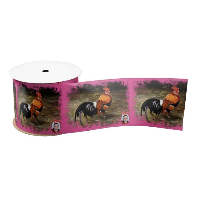Ruban En Satin Coq/Gaulois/Rooster (Bobine)
