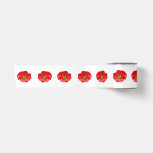 Ruban En Satin Coquelicot rouge