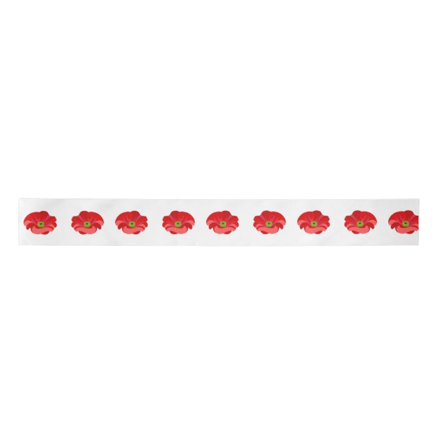 Ruban En Satin Coquelicot rouge (Devant)