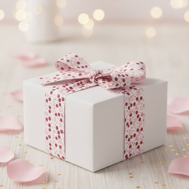 Ruban En Satin Coquette Cherry Pink Bow Satin Ribbon Cute  (Créateur téléchargé)