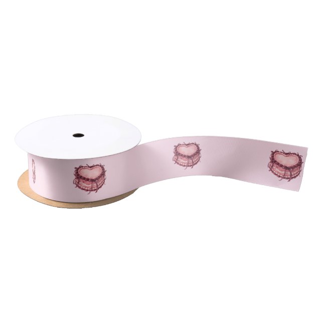 Ruban En Satin Coquette Heart Birthday Cake (Bobine)