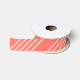 Ruban En Satin Corail vivant cinq bandes motif