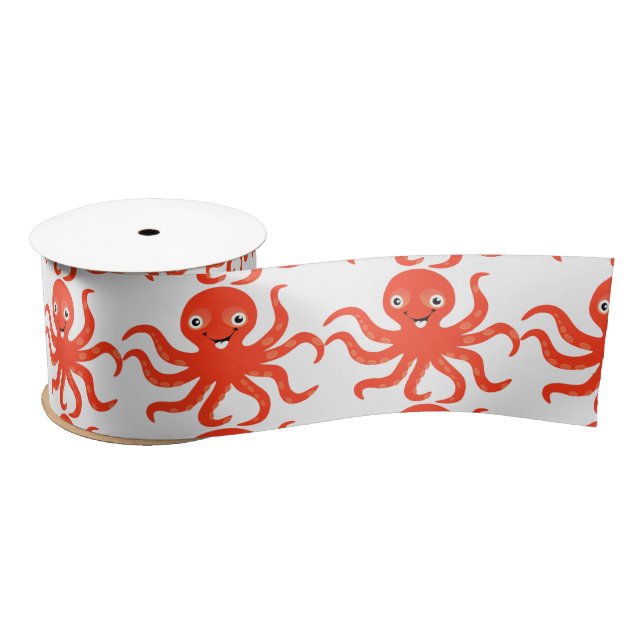 Ruban En Satin Coucou rouge souriant Octopus Thunder_Cove (Bobine)