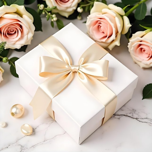 Ruban En Satin Couleur de crème simple EBD9C5 (Simple Cream Color EBD9C5 Satin Ribbon)